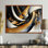 Fractale des vagues de la galaxie dorée foncée - art mural abstrait avec vagues modernes