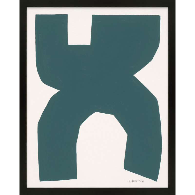 «Yara Abstract On White 1» par Michael Kempen - Art mural encadré, H 25 po x l 20 po x P 1,25 po, Noir