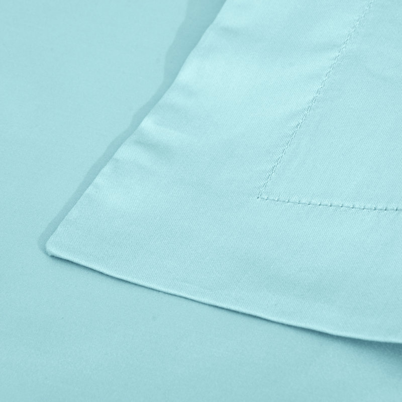 Taies d'oreiller carrées en satin de coton égyptien de qualité supérieure (500 fils/cm²) - NTBAY, Euro, Turquoise