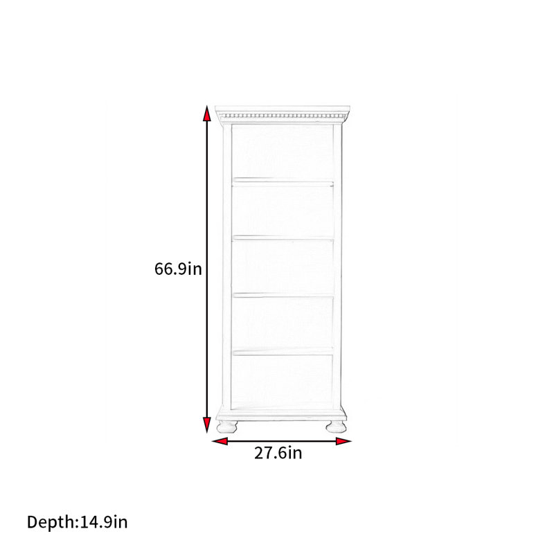 Bibliothèque américaine de style minimaliste rétro, Gris