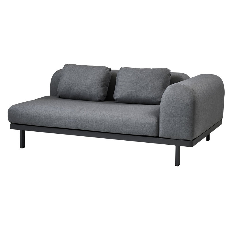 Space 70.9" Wide Outdoor Teak Loveseat with Cushions