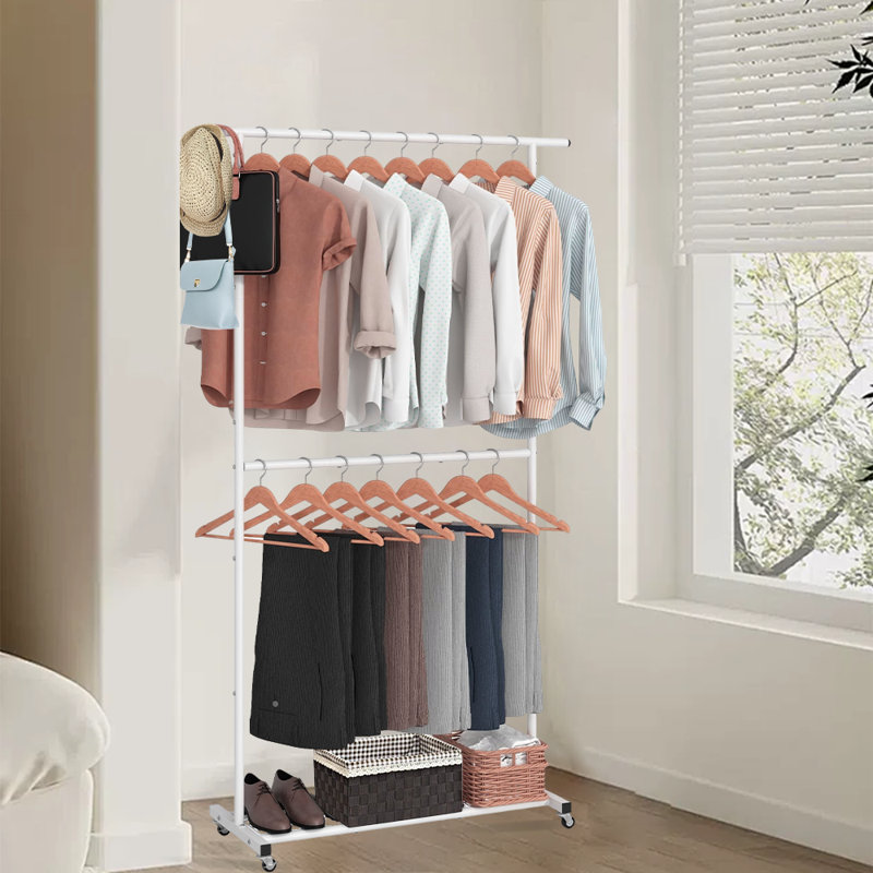 Cintre multifonctionnel pour vêtements, robes, manteaux et sacs, Blanc