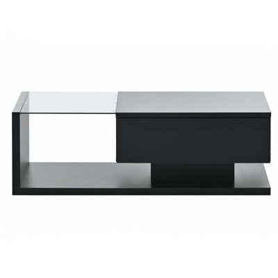 High-Gloss Coffee Table With Tempered Glass