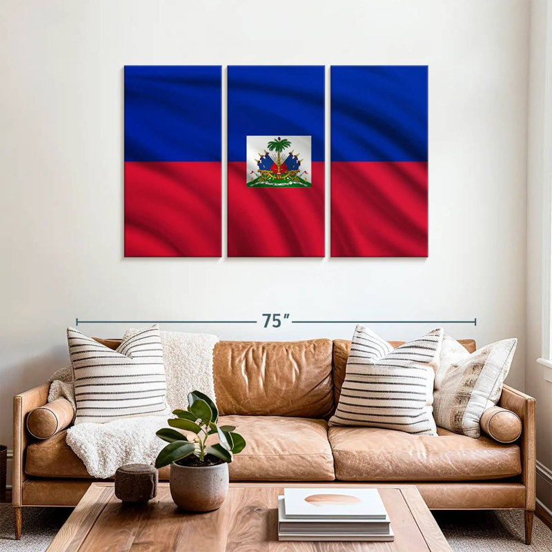 Borges Rippled Haiti Flag, 36" H x 57" W