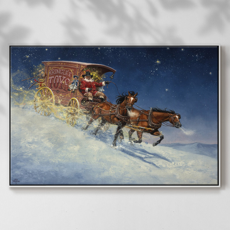 Nick of Time - reproduction de cadre flottant sur toile, H 17 po x l 25 po x P 2 po, Blanc