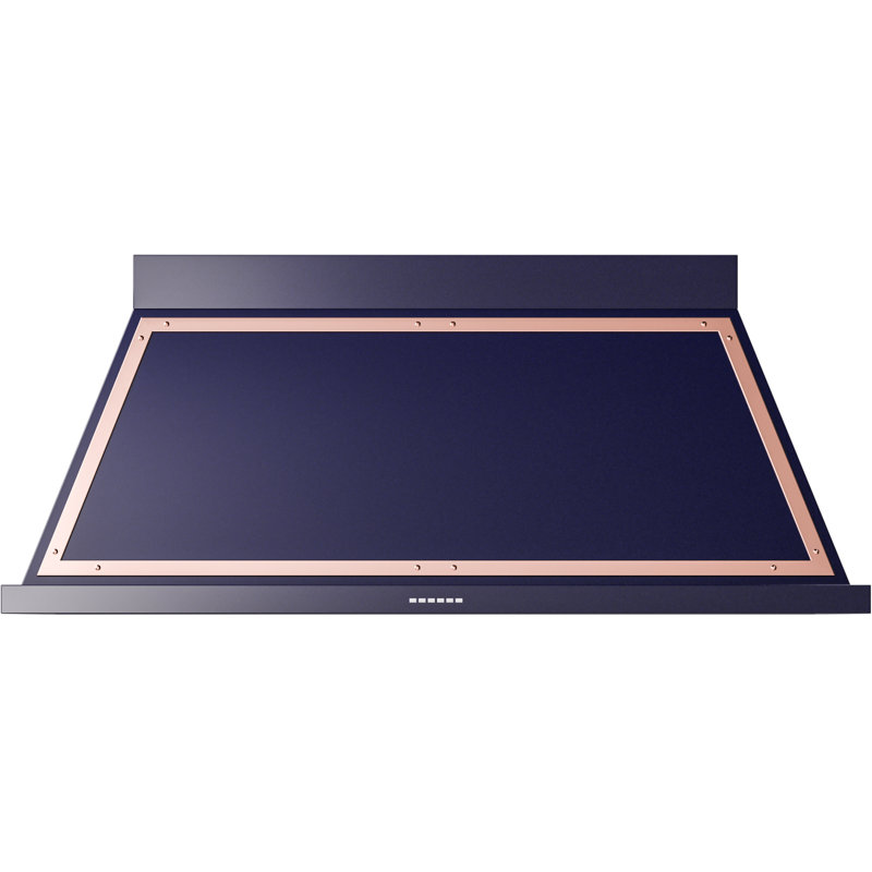 ILVE 60" Nostalgie II Noblesse 600 CFM Ducted Wall Mount Range Hood, Midnight Blue/Copper