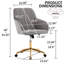 Chaise de bureau ajustable - Velours gris, ergonomique pour un confort accru. Sa conception en velours ergonomique rehausse votre image professionnelle.