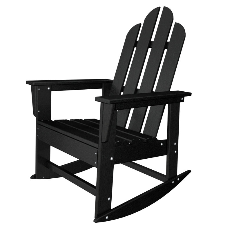 POLYWOOD Long Island Rocking Chair, Black