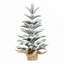 Arbre de Noël de table floqué 50 cm avec 85 pointes, base en toile de jute en ciment - parfait pour les petits espaces et les décorations des Fêtes