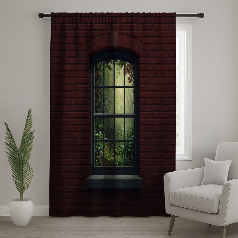 Rideaux de fenêtre Brick Wall, 50 po x 80 po - 1 panneau, Blockout