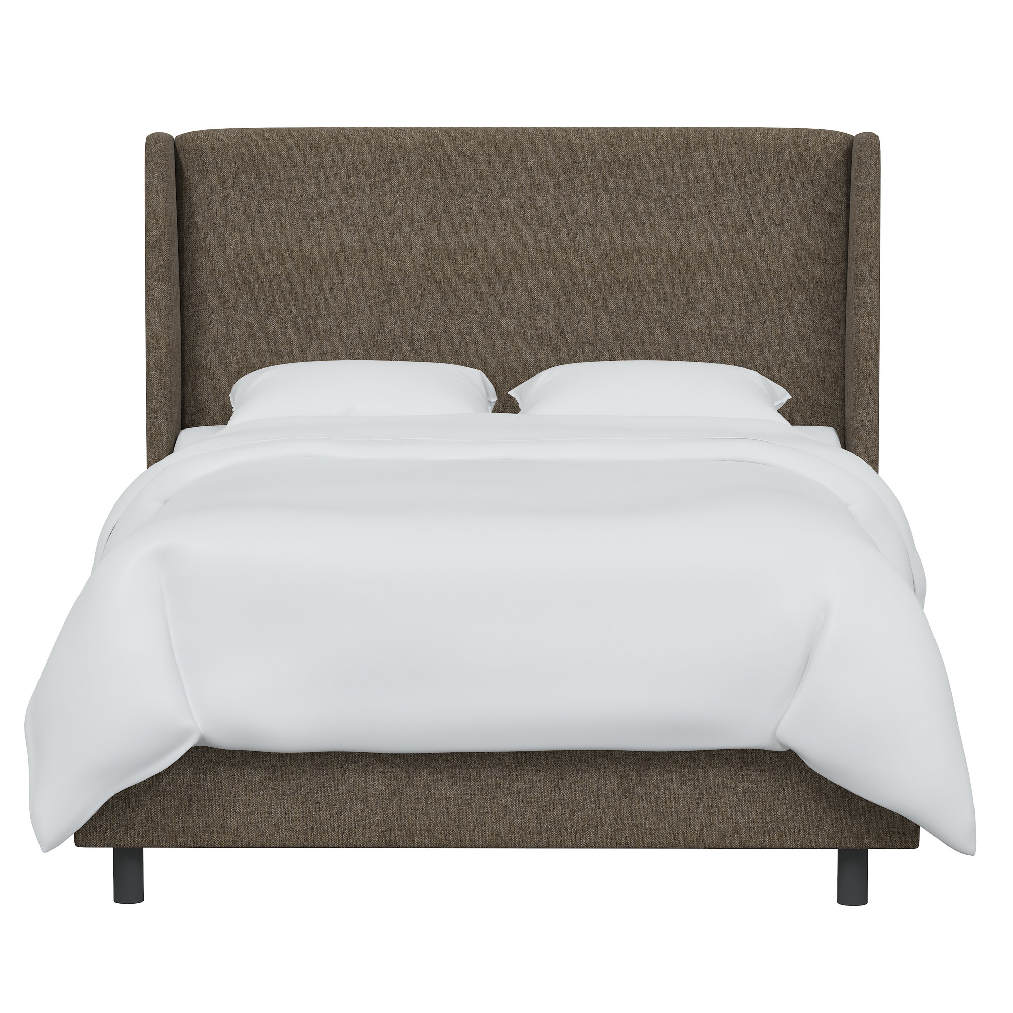 Bellfield Upholstered Wingback Bed, King, Brown