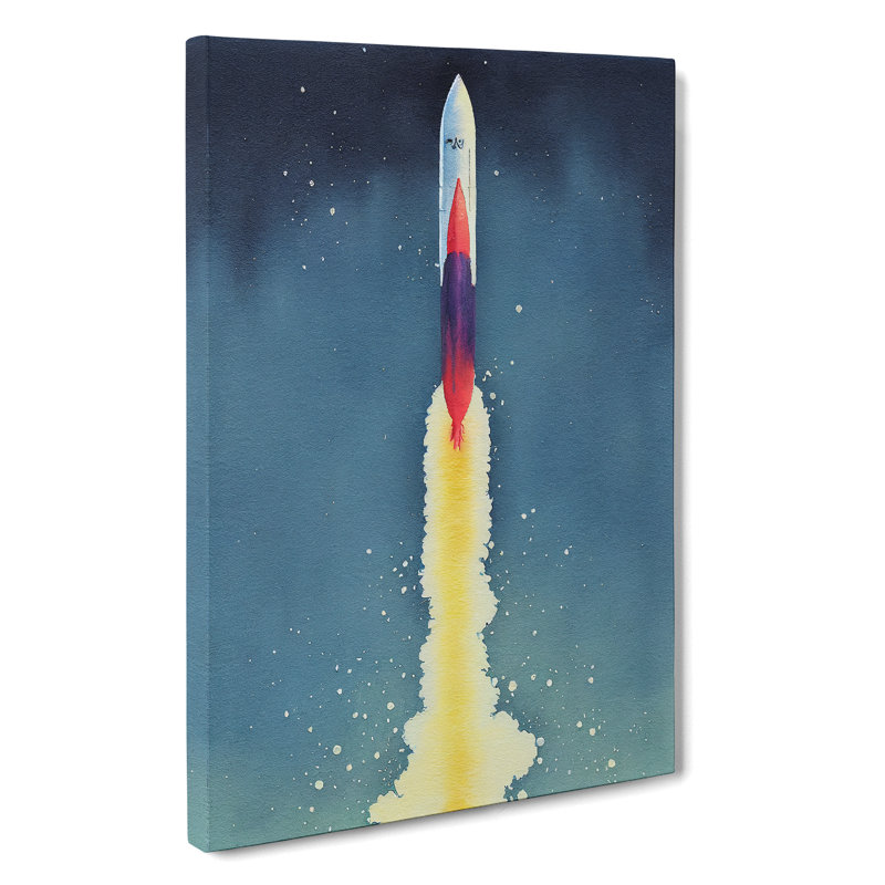 Entrancing Spaceship Rocket - Wrapped Canvas, 76cm H x 50cm W x 3cm D