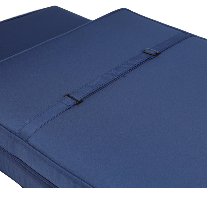 Chaise Lounge Cushion , 2Pcs Navy, Material, Fading, Removable Zipper Covers, Resilient Sponge Core Navy Blue Outdoor Furniture Breathable , Protected & Fade , Zippered High-Elasticity Filling,