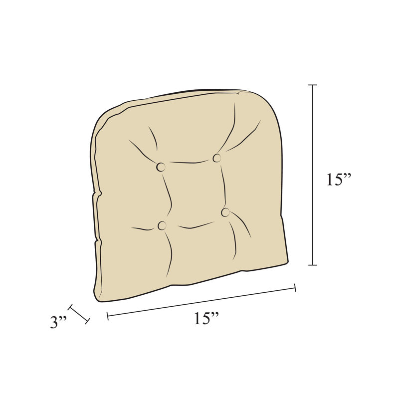 Non-Slip Dining Room And Kitchen Seat Cushions, 15 X 15 X 3 Inches, Set of 4, Bluestone
