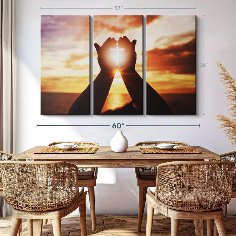 «Shining Sunlight Cross» sur toile, H 36 po x l 57 po x P 1,25 po