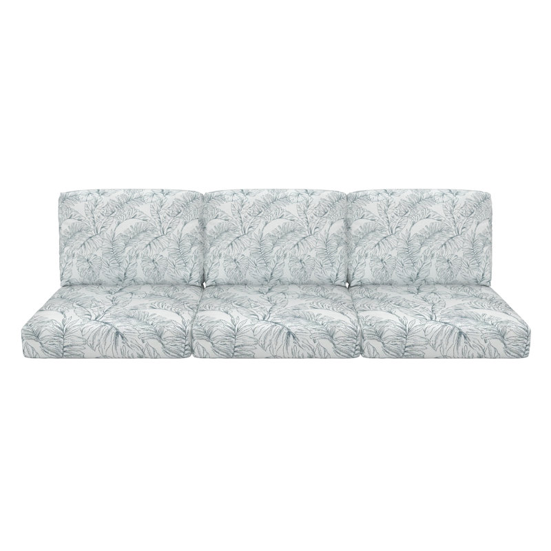 Coussins de siège et de dossier Sunbrella pour canapé de 6 pouces (ensemble de 3), Sunbrella® Calm Laurel