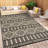 Outdoor Area Rug 9' x 18', Reversible Woven Polypropylene with Waterproof Finish, Geometric Pattern Patio Mat for Deck, Porch, Backyard or Beach-558808563-558808565