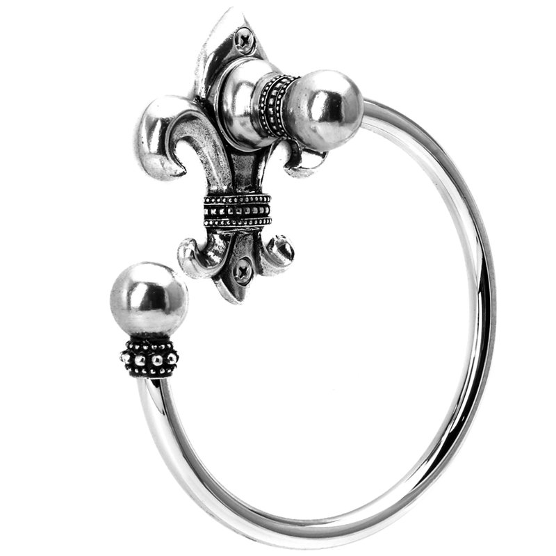 Charlemagne swing towel smooth ring rightin Satin, Silver
