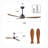 52" Ceiling Fan with Lights Quiet DC Motor  Ceiling Fans 6 Speed Levels,Reversible Ceiling Fan, for Patio Living Room, Bedroom