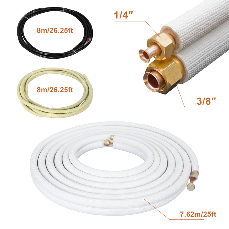 25FT Mini Split Line Set for Fixed Frequency 1P Air Conditioner