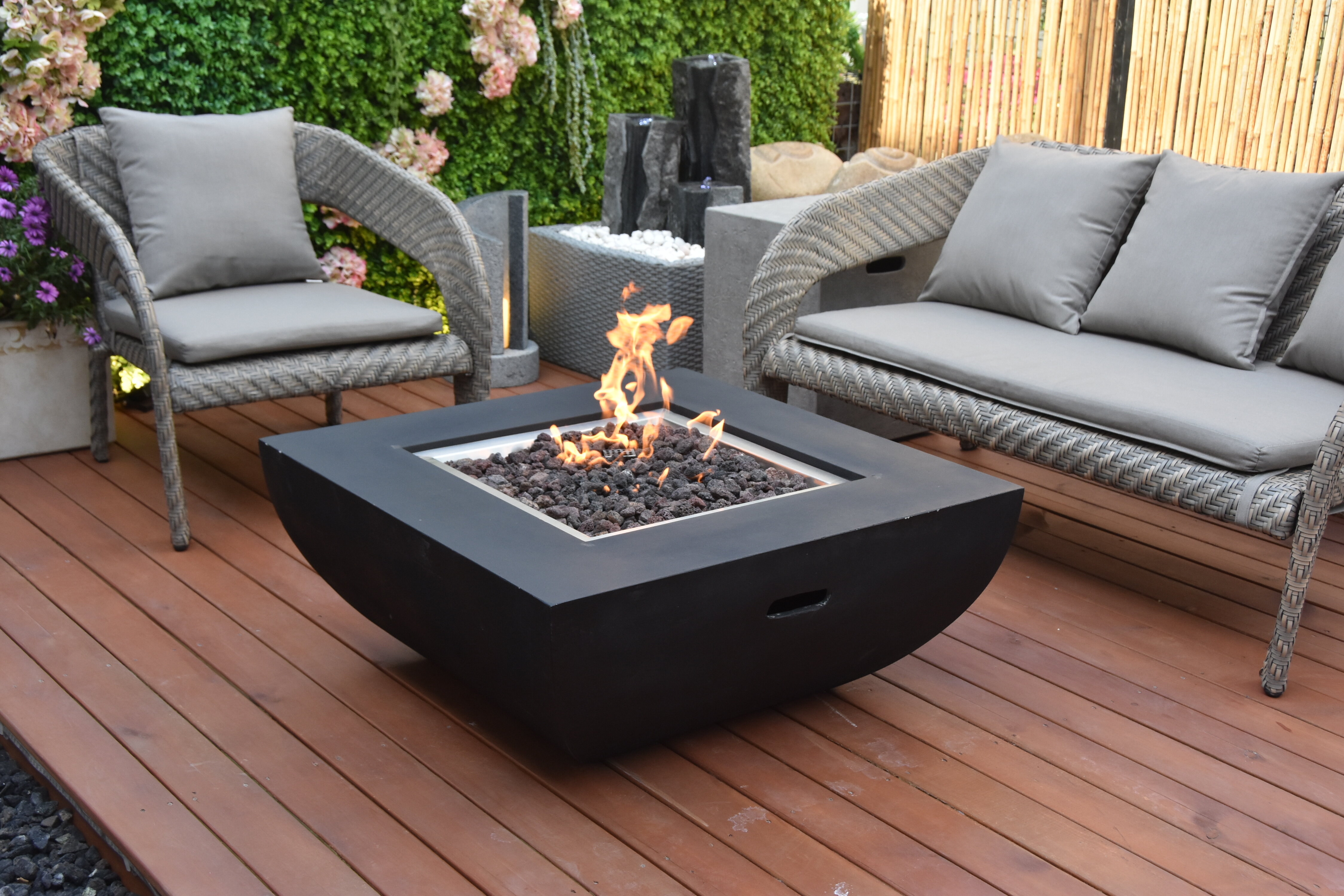 Elementi Aurora Concrete Fire Pit Table & Reviews | Wayfair