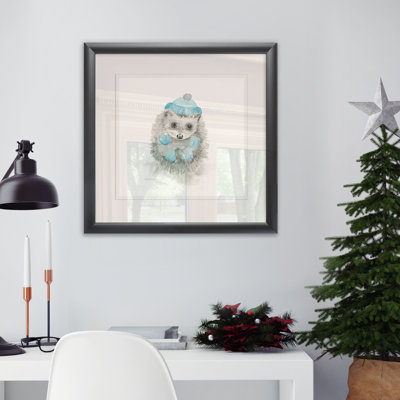 « christmas critter hedgehog », impression encadrée