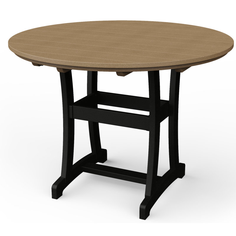 Table de bar Stella, Beige / Noir, H 54 po x l 54 po x P 54 po
