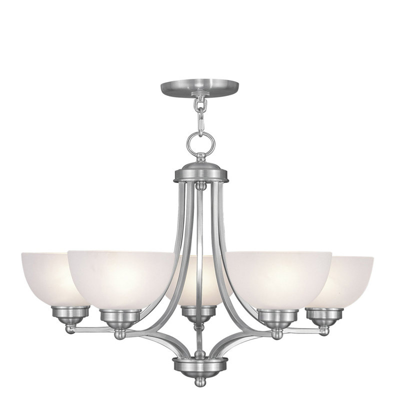 Lustre classique à 5 lumières avec abat-jour