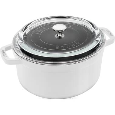 Brand New: Staub 4 qt Cast Iron Round Cocotte (Dutch oven) - White