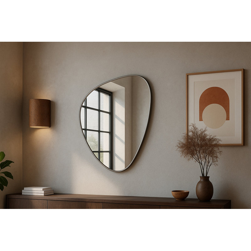 Mirsha Mirror, 36" x 29", Brushed Silver