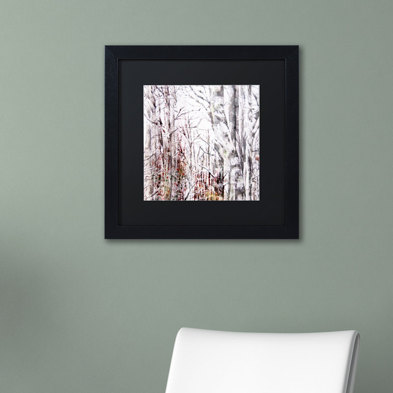 « winter trees », impression encadrée, H 11 po x l 14 po x P 0,5 po, Noir, Cadre noir