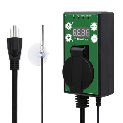 Régulateur de température de thermostat numérique intelligent électrique noir pour serre chauffante à tapis hydroponique