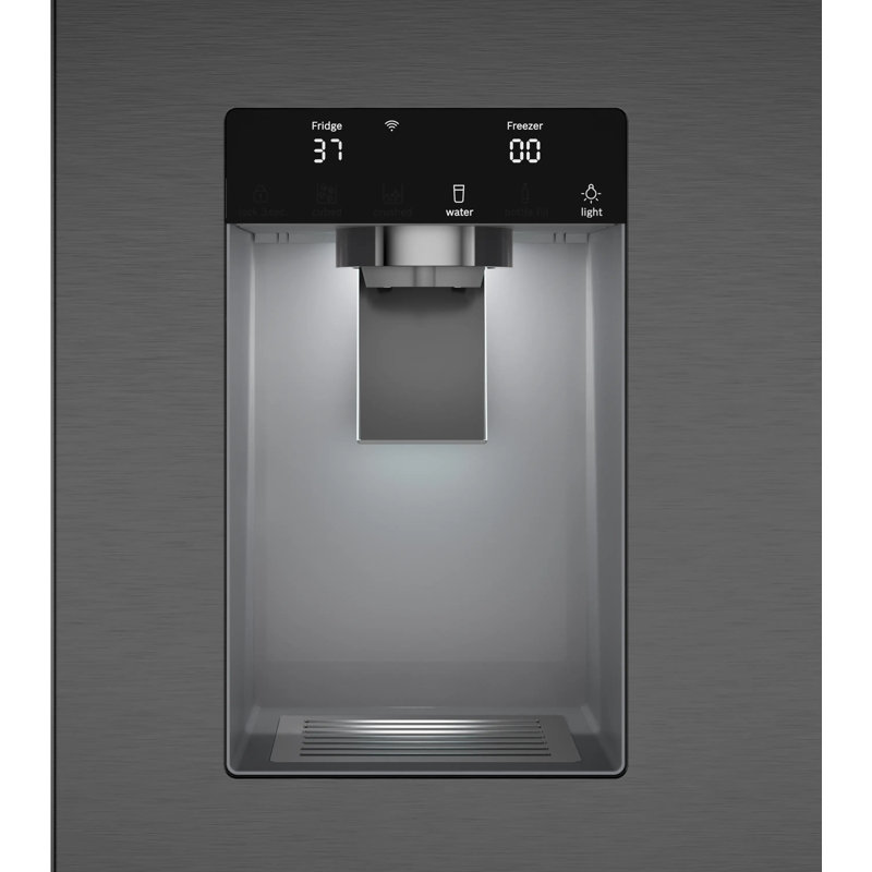Free-Standing Fridge-Freezer, Black Stainless Steel
