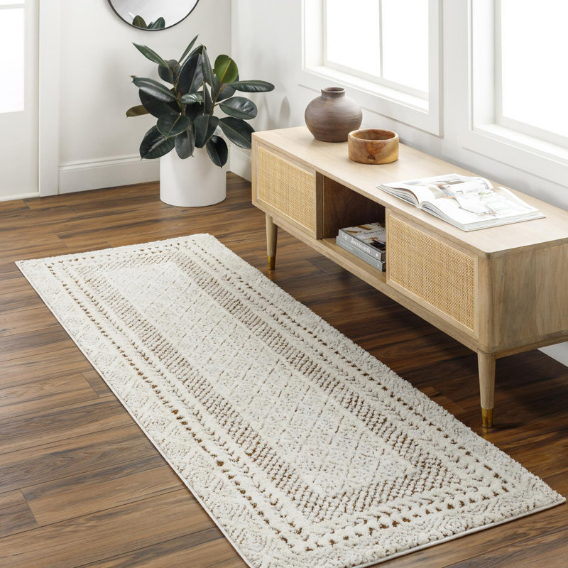 Tapis brun tissé à la machine Calvo, Tapis de couloir 2 pi 8 po x 7 pi 3 po