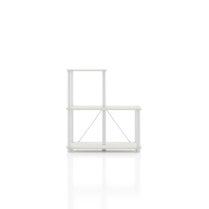 Terzenbach Open Display Compartment Ladder Storage Shelving, (3 Shelves) 30.11"H x 27.55"W x 12"D, White
