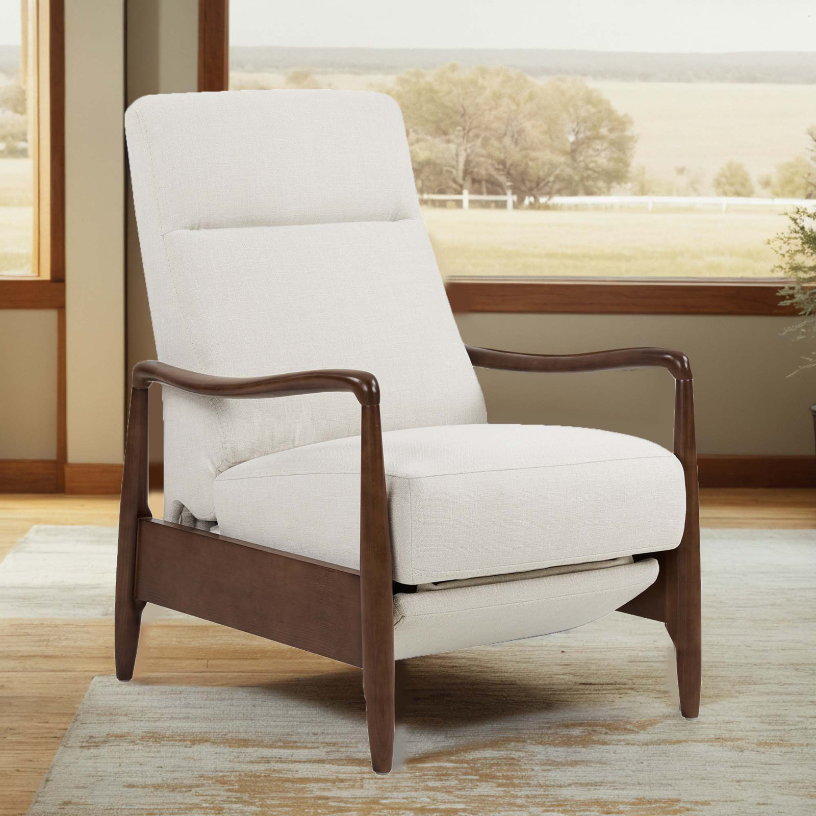 Beckett 31" Manual Recliner, Effie Linen Performance Linen