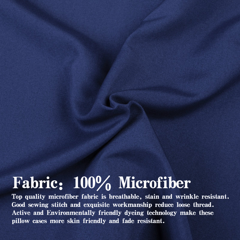 Flat Bed Sheet Only, 1800 Brushed Microfiber Bed Top Sheet - NTBAY, Queen Flat Sheet, Navy Blue