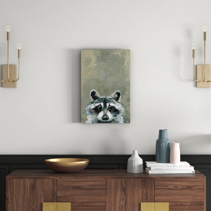 Look Raccoon by Julia Posokhova - Wrapped Canvas Painting, 61cm H x 41cm W x 3.81cm D
