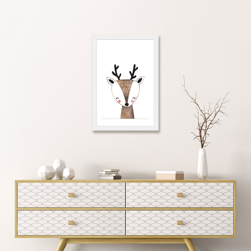 Scandi, impression d'art graphique, Papier encadré blanc, Blanc, H 24 po x l 16 po x P 1 po