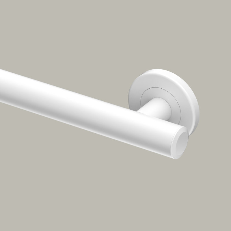 Latitude II Stainless Steel Wall Mount Grab Bar | ADA Compliant Safety Bar For Bathroom, 12", Matte White