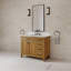 Meuble-lavabo autoportant à simple cuve en chêne Sierra de 42 po avec plateau blanc en marbre d'ingénierie Marshall (assemblé) Marshall-947920358