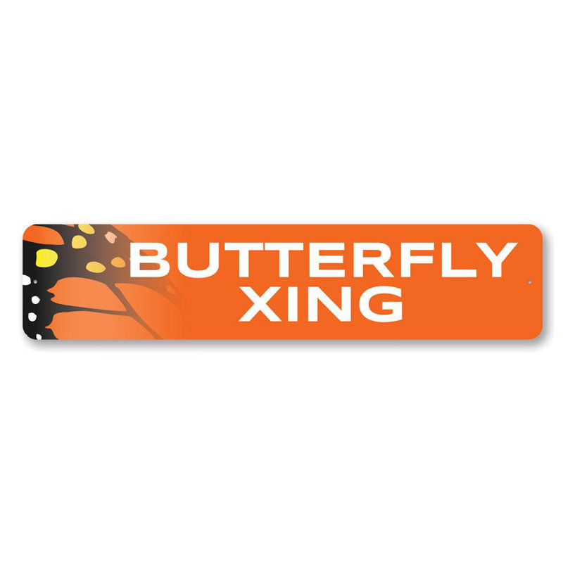 Enseigne papillon en aluminium Xing, H 4 po x l 18 po x P 0,04 po
