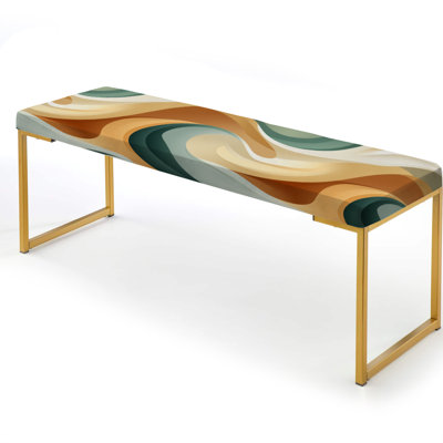 Zen Simplicity - Abstract Upholstered Gold Bench