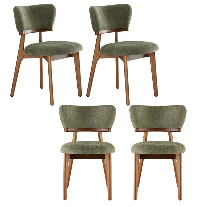 Chaise d'appoint rembourrée en bois massif, Green