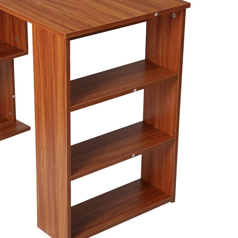 Elijah-Leo L-Shaped Writing Desk, Brown