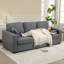 Canapé 3 places avec assise profonde, canapé rembourré moderne, gris foncé