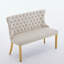 Banc en velours pour causeuse double, sièges de cuisine et de salle à manger, banc capitonné à 2 places avec boutons faits à la main, dossier à oreilles, pieds en acier plaqué or, beige-122968090-123030177