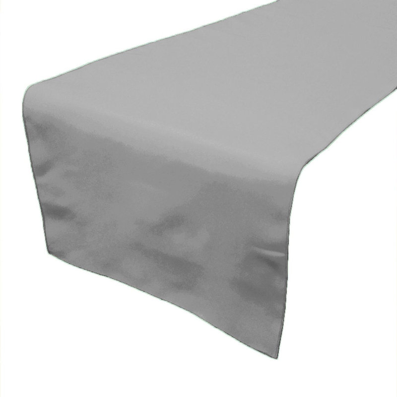 Ollig Rectangle Polyester Table Runnner, 108" x 12" , Silver
