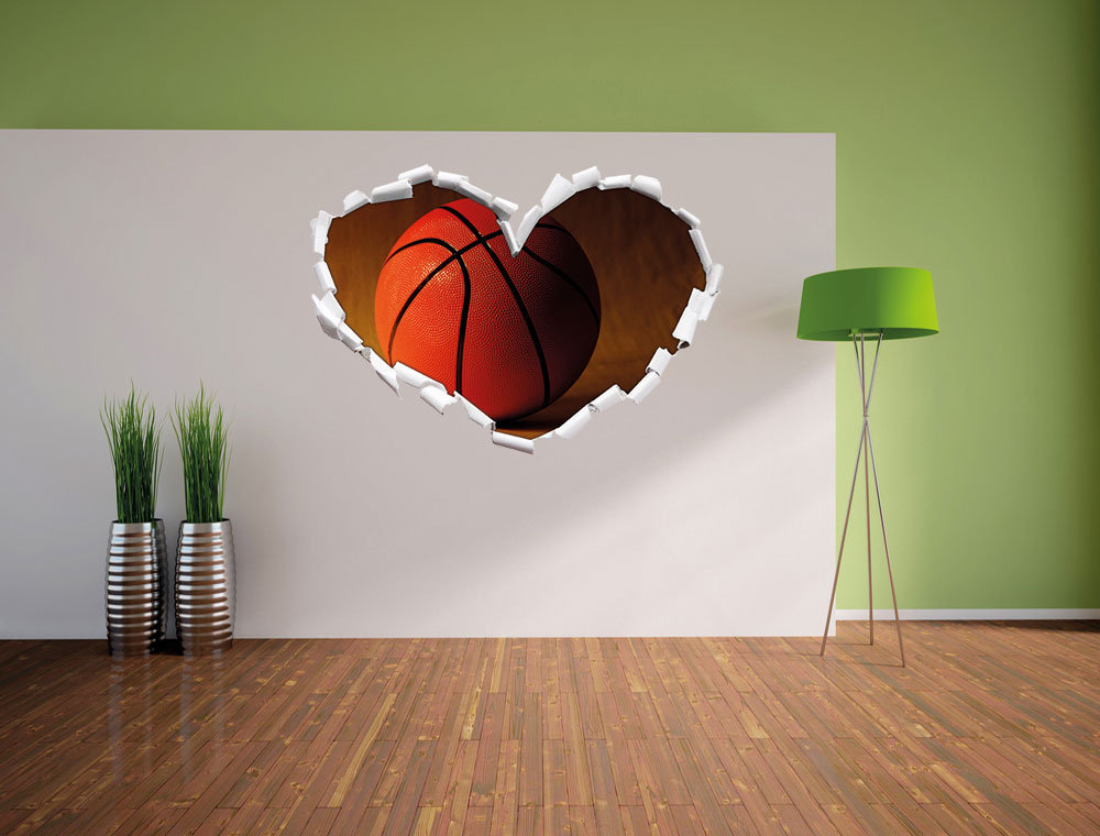 Wandtattoo Basketball schwarzer Hintergrund