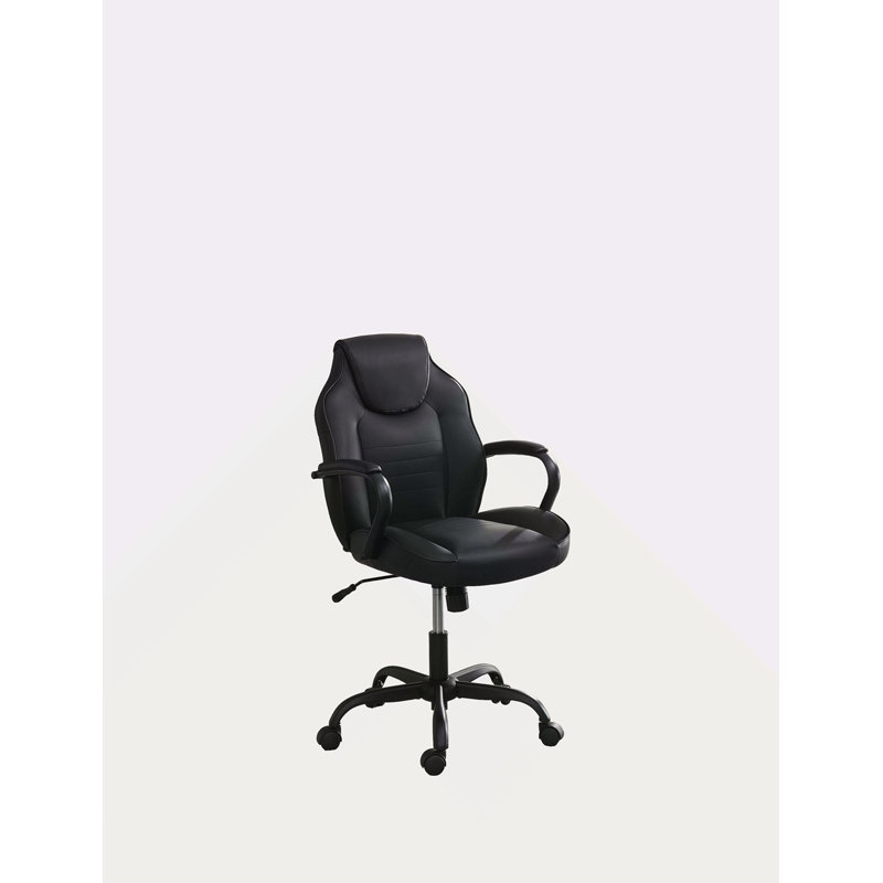 Chaise de bureau en similicuir, Noir